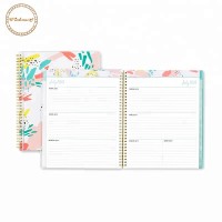 Portable printed 24 months a5 spiral hard cover notebook