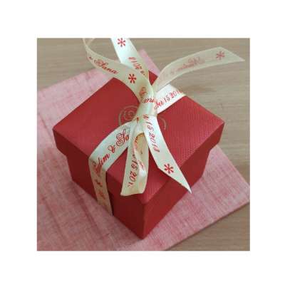 Elegant Look Handmade Custom Printed Gift Favor Box with Ribbon